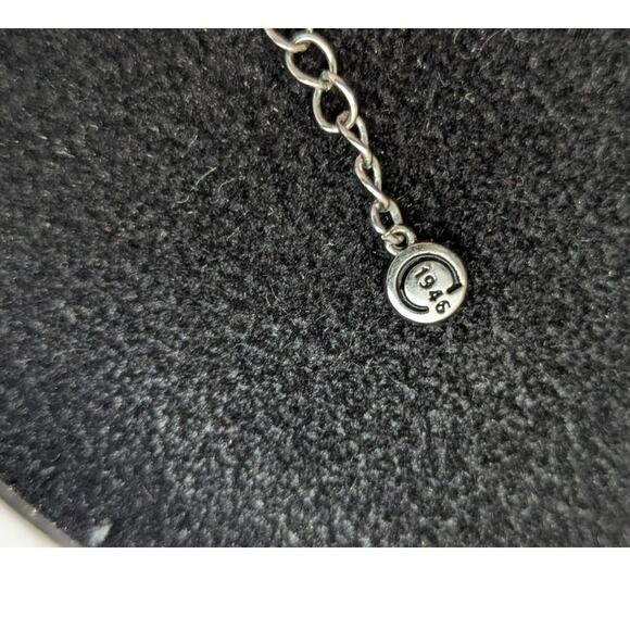 C 1946 multiple strand red clear and silver beaded statement necklace - Picture 5 of 9